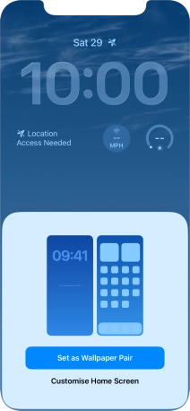 To use the same colour theme on the home screen, press Set as Wallpaper Pair. To use the same colour theme on the home screen, press Set as Wallpaper Pair.