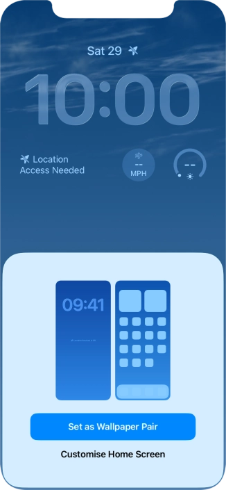 To use the same colour theme on the home screen, press Set as Wallpaper Pair. To use the same colour theme on the home screen, press Set as Wallpaper Pair.