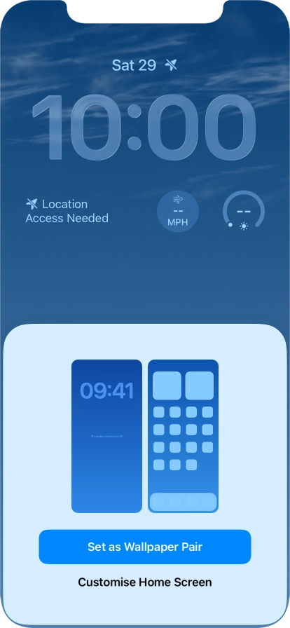 To use the same colour theme on the home screen, press Set as Wallpaper Pair. To use the same colour theme on the home screen, press Set as Wallpaper Pair.