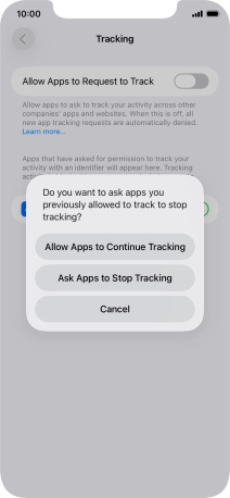 If you turn off the function, press the required setting.