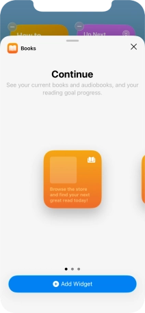 Slide your finger right or left on the screen to select the required widget size. Slide your finger right or left on the screen to select the required widget size.