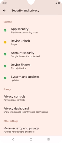 Press Device unlock.