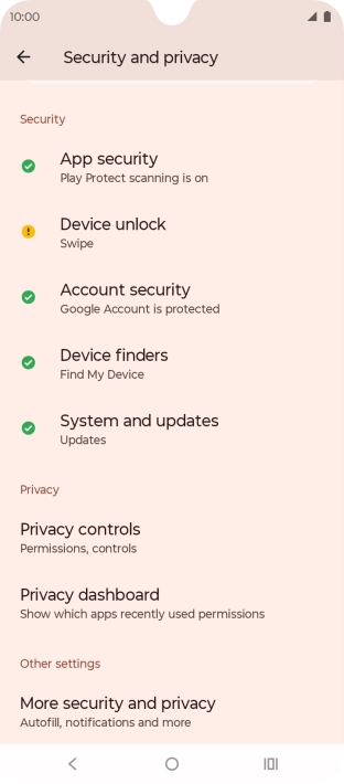 Press Device unlock.
