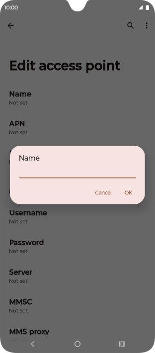 Key in Vodafone MMS and press OK.