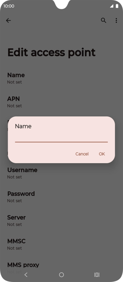 Key in Vodafone MMS and press OK.