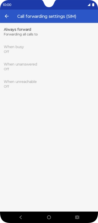Press the required divert type.