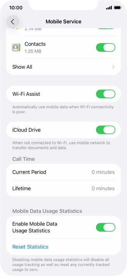 Press the indicator next to 