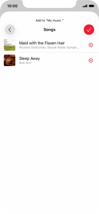 Go to the required category and press the add icon next to the required audio file.