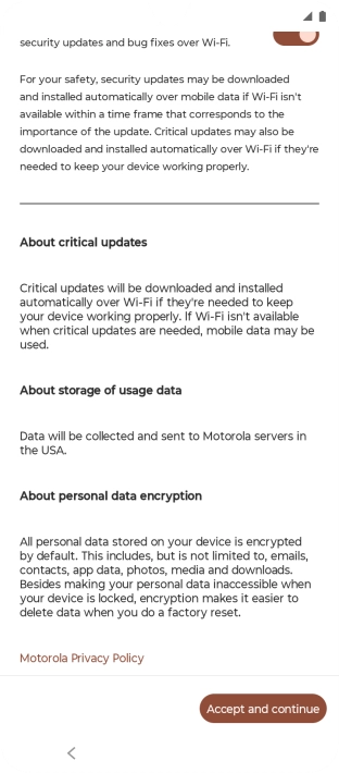 Press Accept and continue.