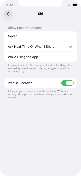 Press the required setting to turn the function on or off. Press the required setting to turn the function on or off.