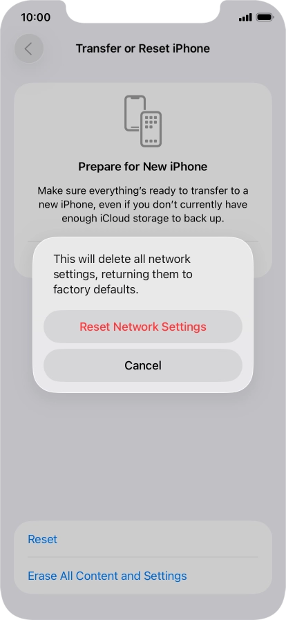 Press Reset Network Settings.