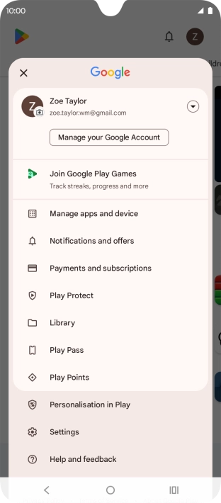 Press Manage apps and device.