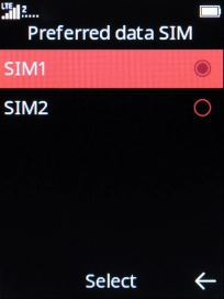 Select the required SIM. Select the required SIM.