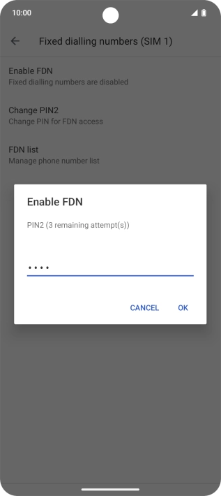 Key in your PIN2 and press OK. Key in your PIN2 and press OK.
