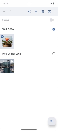 Press the required pictures or videos to select them. Press the required pictures or videos to select them.