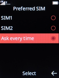 Select the required setting. Select the required setting.