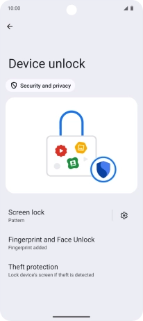 Press Screen lock and key in the additional phone lock code you created earlier.