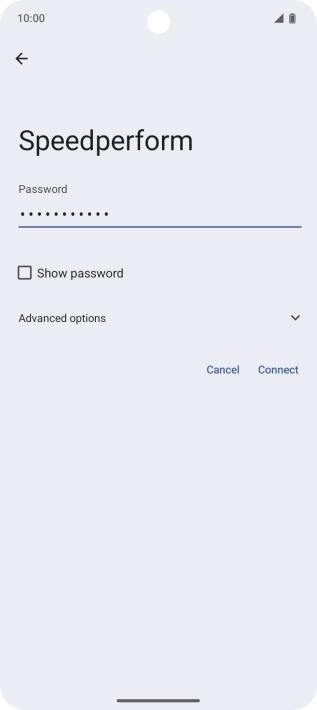 Key in the password for the Wi-Fi network and press Connect. Key in the password for the Wi-Fi network and press Connect.
