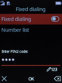 Key in the PIN2 and press the Navigation key. Key in the PIN2 and press the Navigation key.