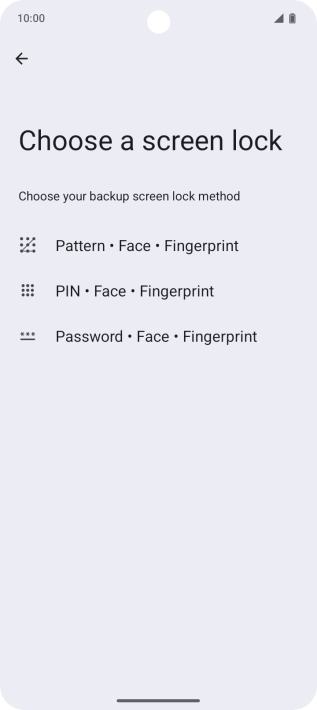 Press the required phone lock code and follow the instructions on the screen to create an additional phone lock code.