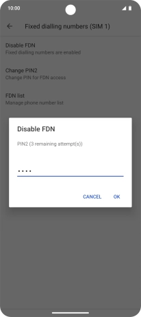 Key in your PIN2 and press OK. Key in your PIN2 and press OK.