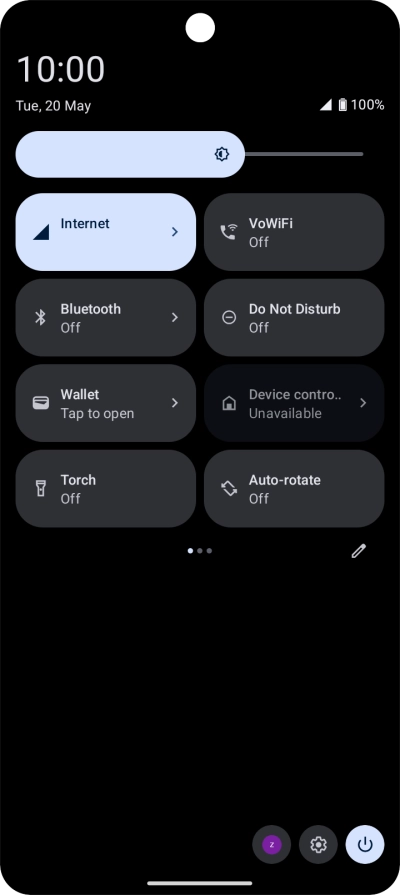 Press the network icon.