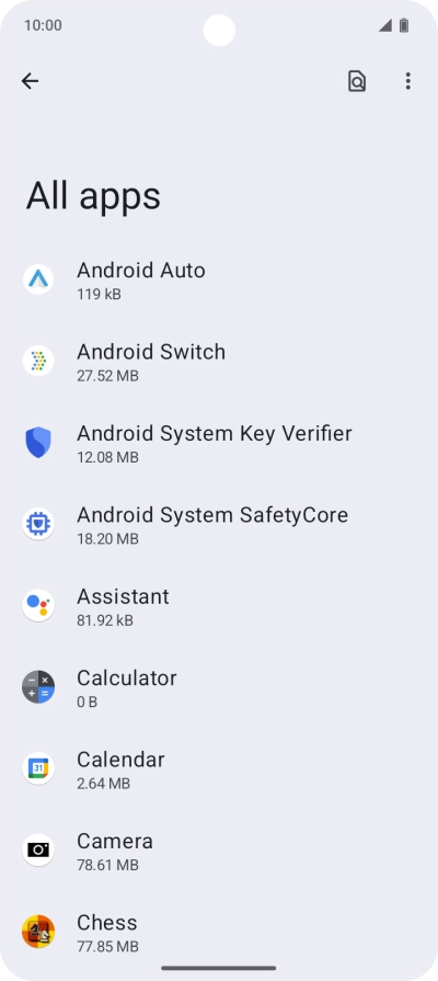 Press the required app. Press the required app.
