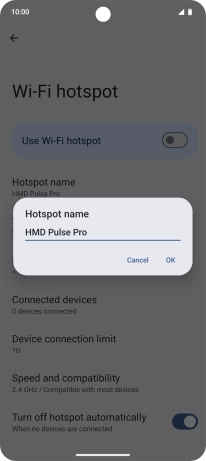 Key in the required Wi-Fi hotspot name and press OK. Key in the required Wi-Fi hotspot name and press OK.