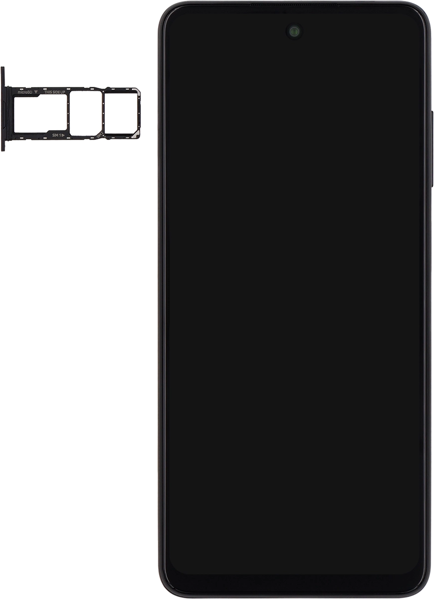 Turn your SIM so the angled corner of the SIM matches the angled corner of the second SIM holder and place your SIM in the SIM holder.