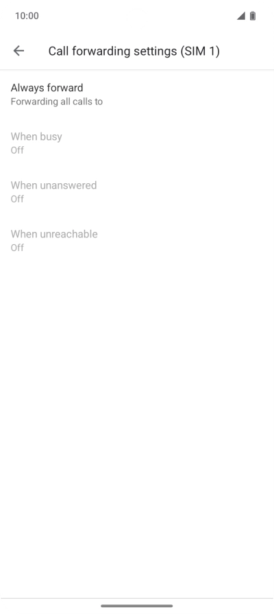 Press the required divert type.