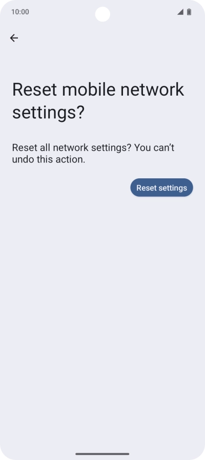 Press Reset settings. Press Reset settings.