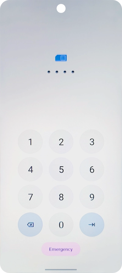 If your SIM is locked, key in your PIN and press arrow right. If your SIM is locked, key in your PIN and press arrow right.