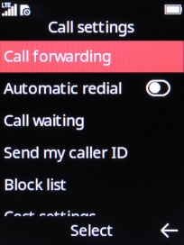 Select Call forwarding. Select Call forwarding.
