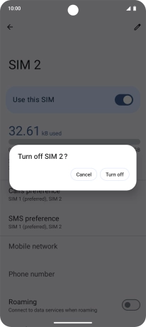 If you turn off the price plan, press Turn off. If you turn off the price plan, press Turn off.