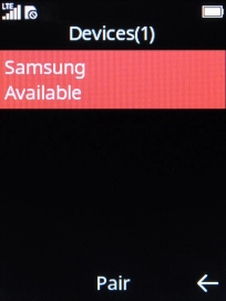 Highlight the required device, press the Navigation key and follow the instructions on the screen to pair the device with your phone.