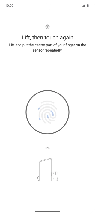 Follow the instructions on the screen to create the phone lock code using your fingerprint.