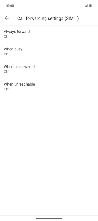Press the required divert type. Press the required divert type.