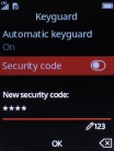 Key in the required phone lock code and press the Navigation key.