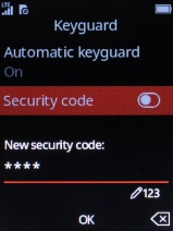 Key in the required phone lock code and press the Navigation key.