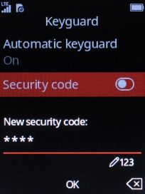 Key in the required phone lock code and press the Navigation key.