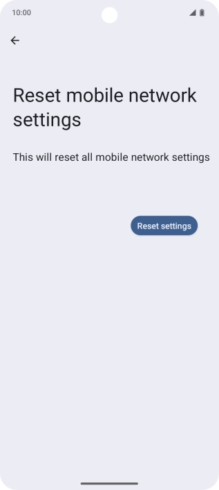 Press Reset settings. Press Reset settings.