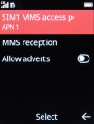 Select SIM MMS access point.