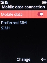 Select Mobile data to turn mobile data on or off.