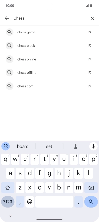 Key in the name or subject of the required app and press the search icon.