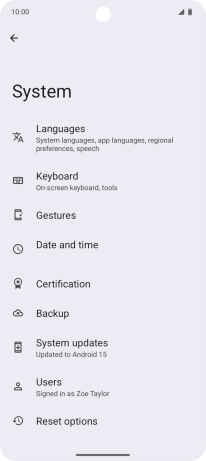 Press Reset options.
