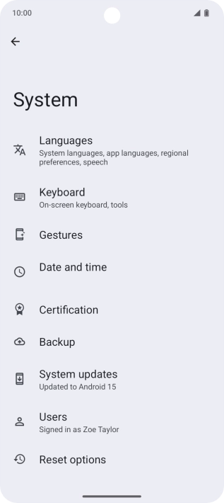 Press Reset options.