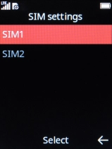 Select the name of the SIM. Select the name of the SIM.