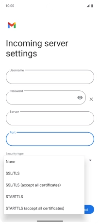 Press SSL/TLS. Press SSL/TLS.