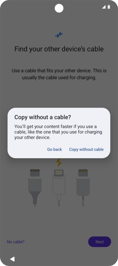 Press Copy without cable.