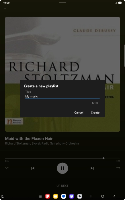 Key in a name for the playlist and press Create.